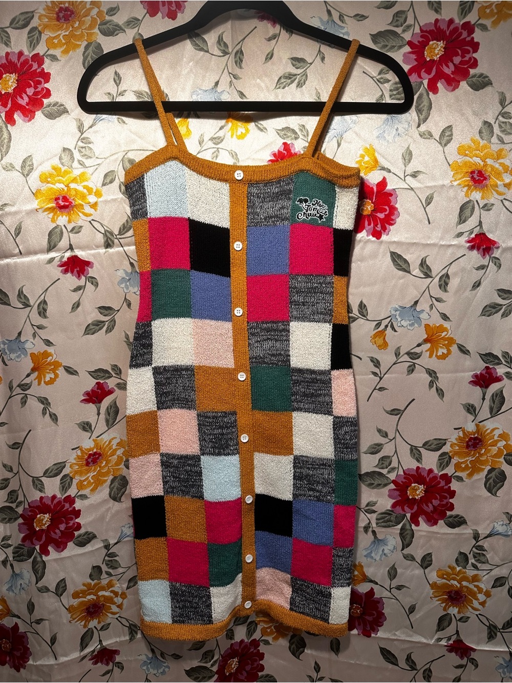 CHUU 'NICE TO MEET CHUU' CHECKERED MULTICOLOR KNIT DRESS LIKE NEW SIZE 00